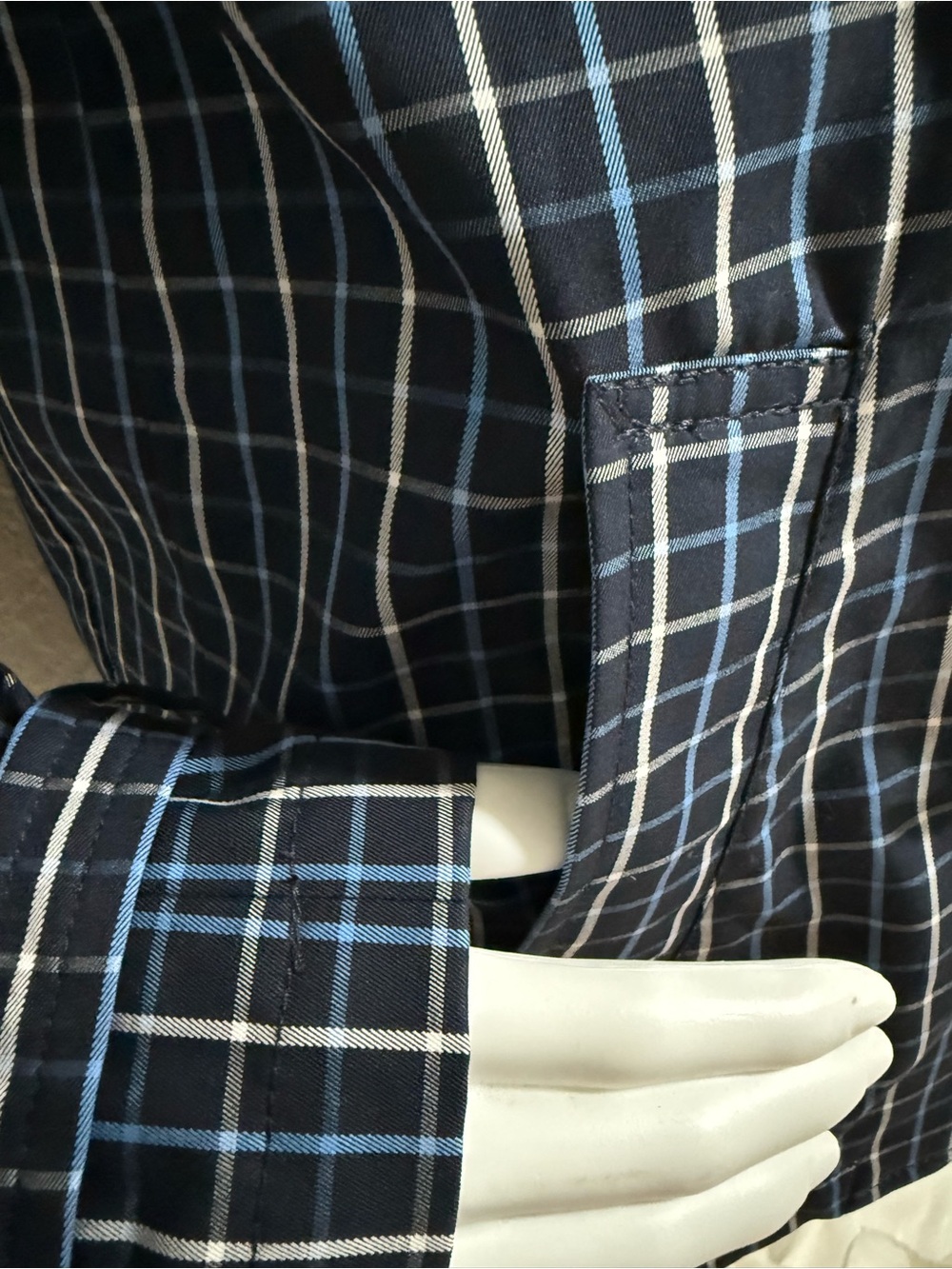 RALPH LAUREN Women's Navy Plaid Double-Breasted Jacket size 0 - Picture 8 of 15